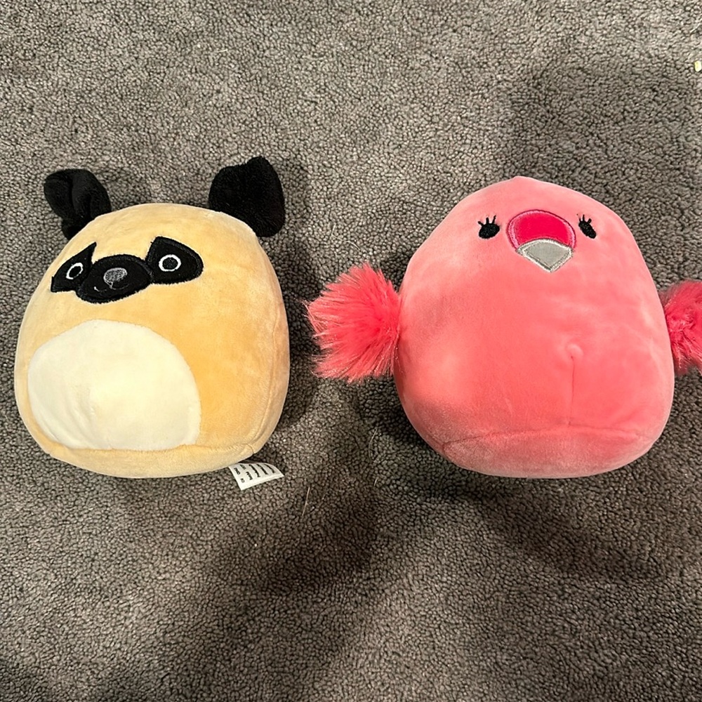 Set of 2 Squishmallows…Pug and Flamingo